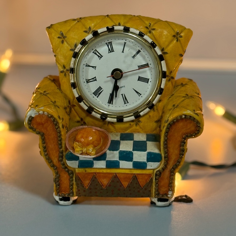 Yellow and Orange Armchair Clock